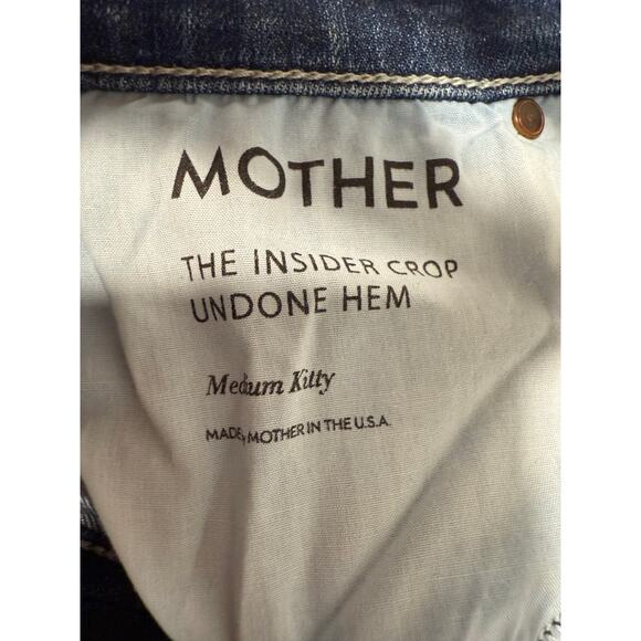 Mother The Insider Crop Undone Hem Stretch Casual Jeans Medium Kitty Blue 25 - Picture 9 of 9